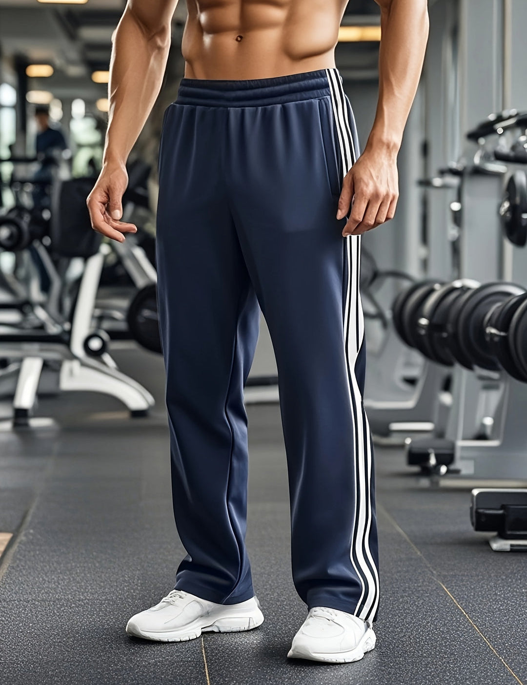 Men's Athletic Shorts - Breathable Drawstring Training Shorts - Blue