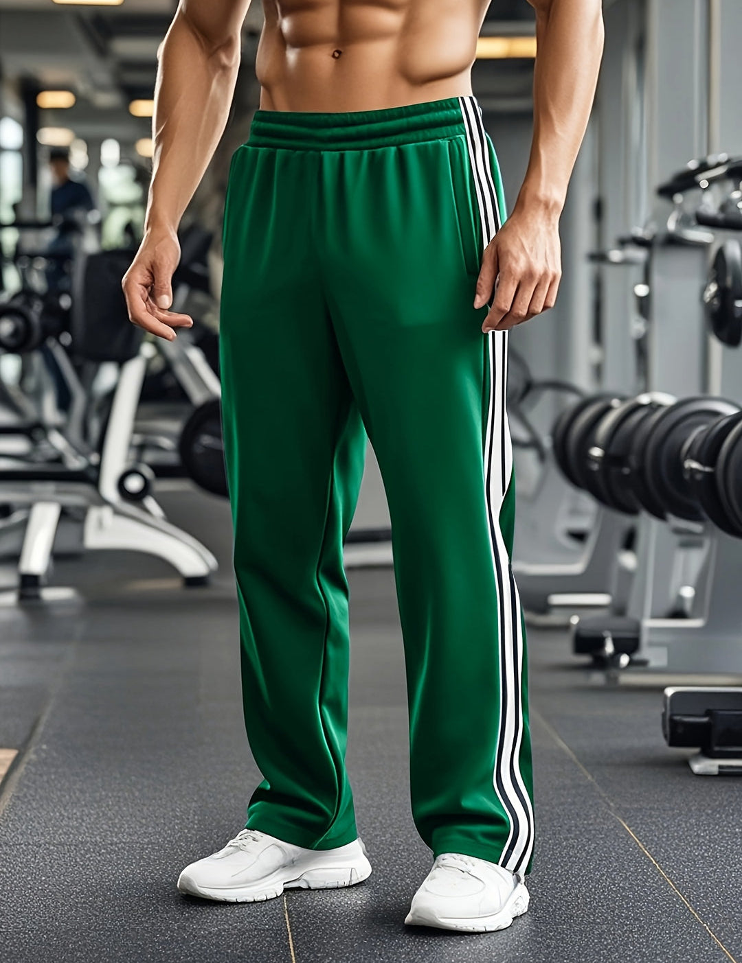 Men's Athletic Shorts - Breathable Drawstring Training Shorts - Green