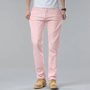 Men's Comfort Fit Denim Jeans - Classic Five-Color Selection - Pink