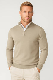 Men's Half-Zip Sweater - Soft Knit Crewneck