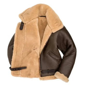 Men's Leather Pilot Jacket - Sherpa Lined Classic