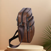 Men's Leather Shoulder Bag - Structured Crossbody