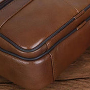 Men's Leather Shoulder Bag - Structured Crossbody
