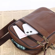 Men's Leather Shoulder Bag - Structured Crossbody