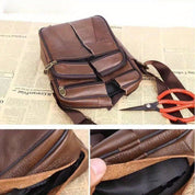 Men's Leather Shoulder Bag - Structured Crossbody