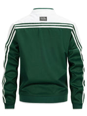 Men's Lightweight Sports Vest - Baseball Collar & Striped Sleeves
