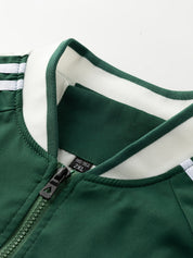 Men's Lightweight Sports Vest - Baseball Collar & Striped Sleeves