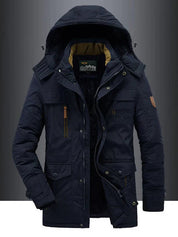 Men's Military Jacket - Army Green Winter Coat - Blue