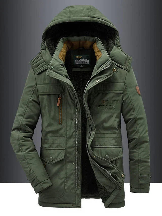 Men's Military Jacket - Army Green Winter Coat - Green