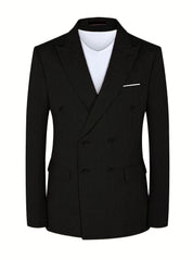 Men's Polyester Blazer with Split Hem - Casual to Formal