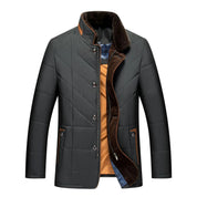 Men's Quilted Winter Jacket - Warm & Functional Design - Black