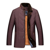 Men's Quilted Winter Jacket - Warm & Functional Design - Red