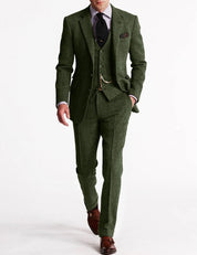 Men's Three-Piece Suit - Formal Business & Wedding Wear - Green