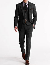 Men's Three-Piece Suit - Formal Business & Wedding Wear - Grey