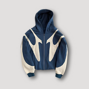 Men's Urban Hoodie - Streetwear Casual Zip - Blue