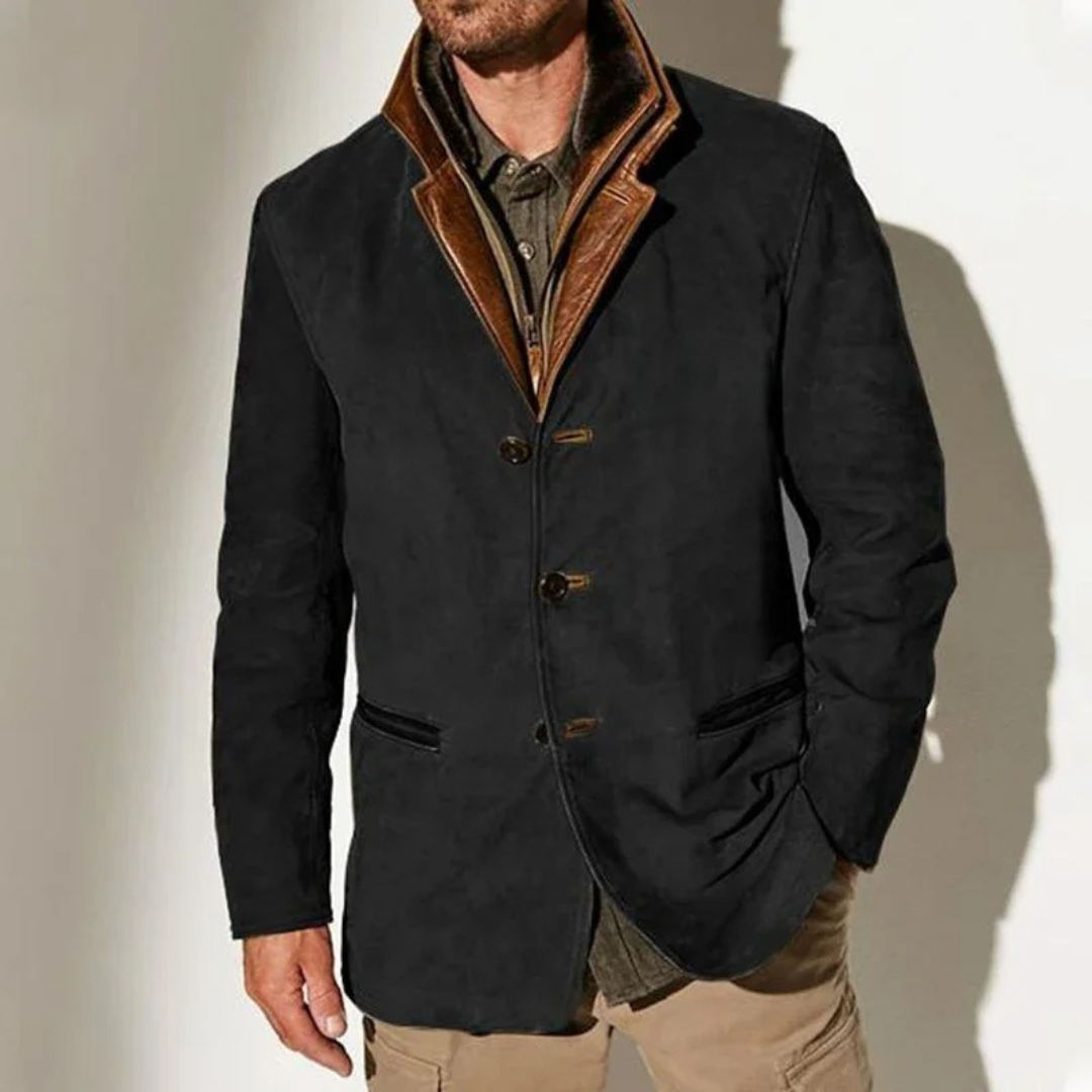 Men's Vintage Leather Jacket - Classic Timeless Style - Black