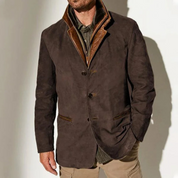 Men's Vintage Leather Jacket - Classic Timeless Style - Dark Brown