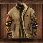 Men's Vintage Winter Jacket - Warm Outdoor Style - Brown