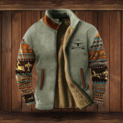 Men's Vintage Winter Jacket - Warm Outdoor Style - Grey