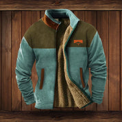 Men's Vintage Winter Jacket - Warm Outdoor Style - Navy