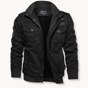 Men's Windproof Winter Work Jacket - Khaki - Black