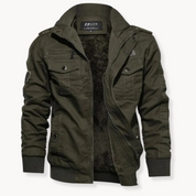 Men's Windproof Winter Work Jacket - Khaki - Green