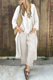 Women's 2-Piece Coordinated Set - Lightweight Summer Style - White