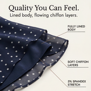 Women's Layered Chiffon Polka Dot Dress - Tiered Flowy Style