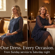 Women's Layered Chiffon Polka Dot Dress - Tiered Flowy Style