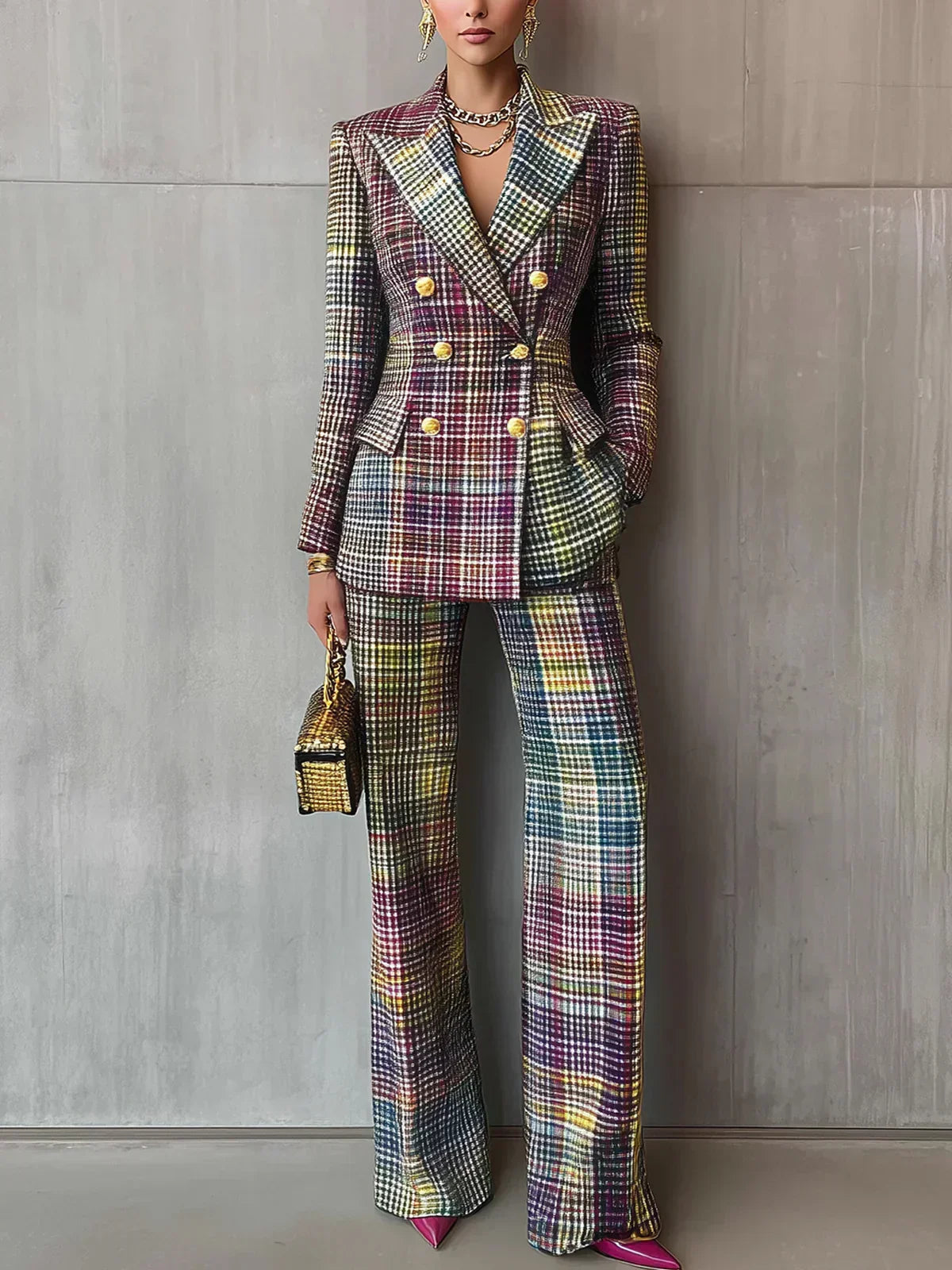 Women's Tailored Blazer Suit - Sharp Professional Style - Size S